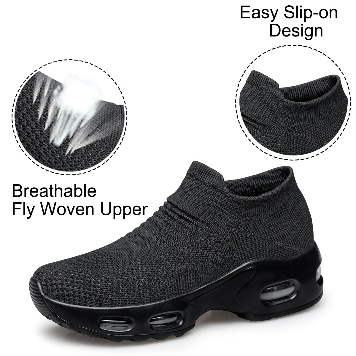 YHOON Women's Walking Shoes Slip-on Sock Sneakers